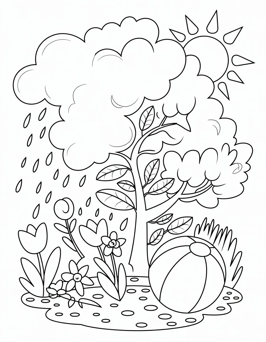 spring and summer coloring page