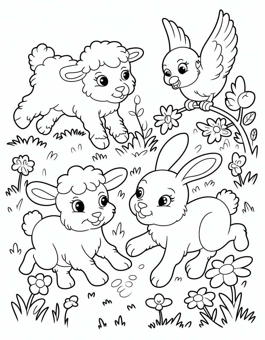 spring animal coloring page