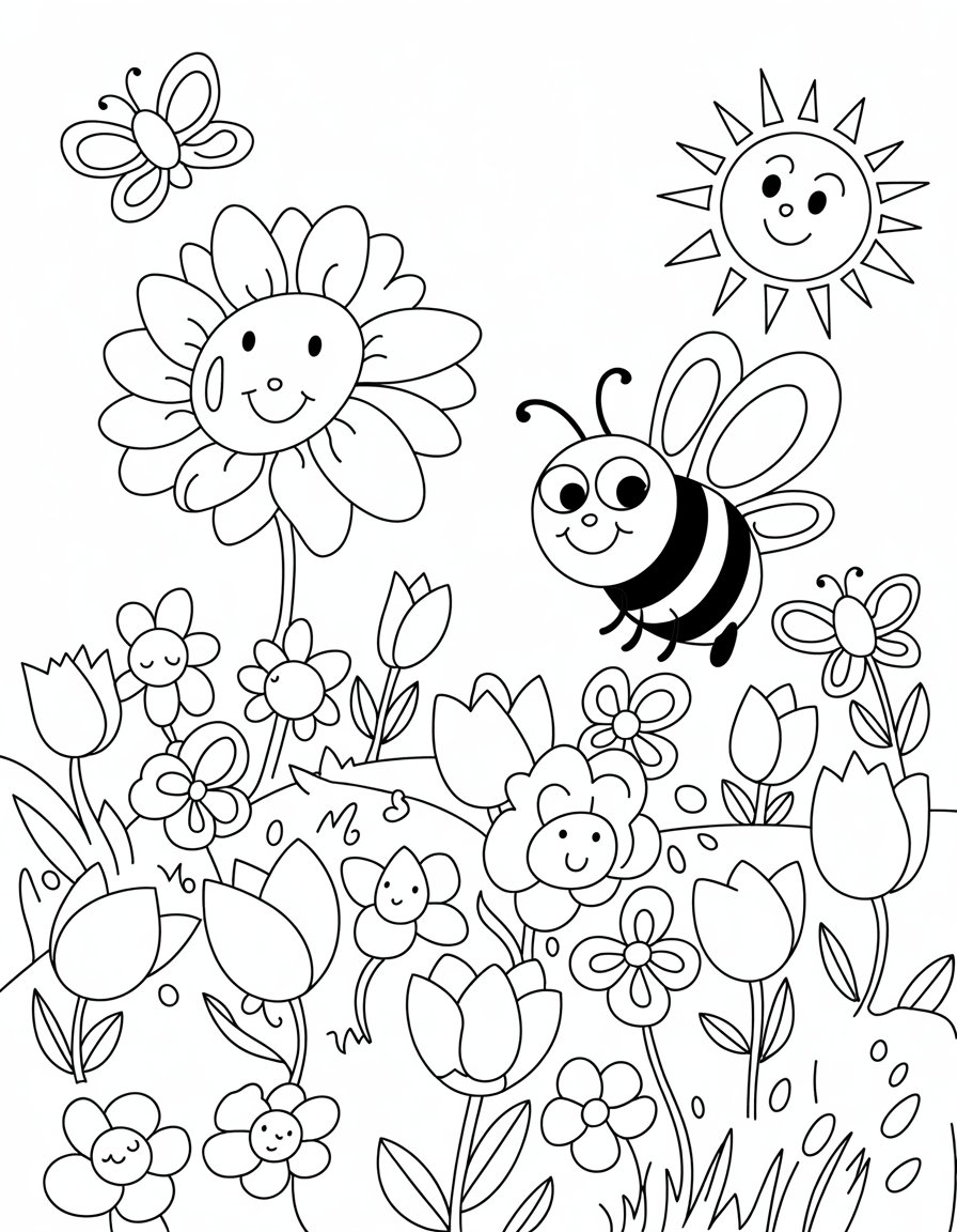 spring art coloring page