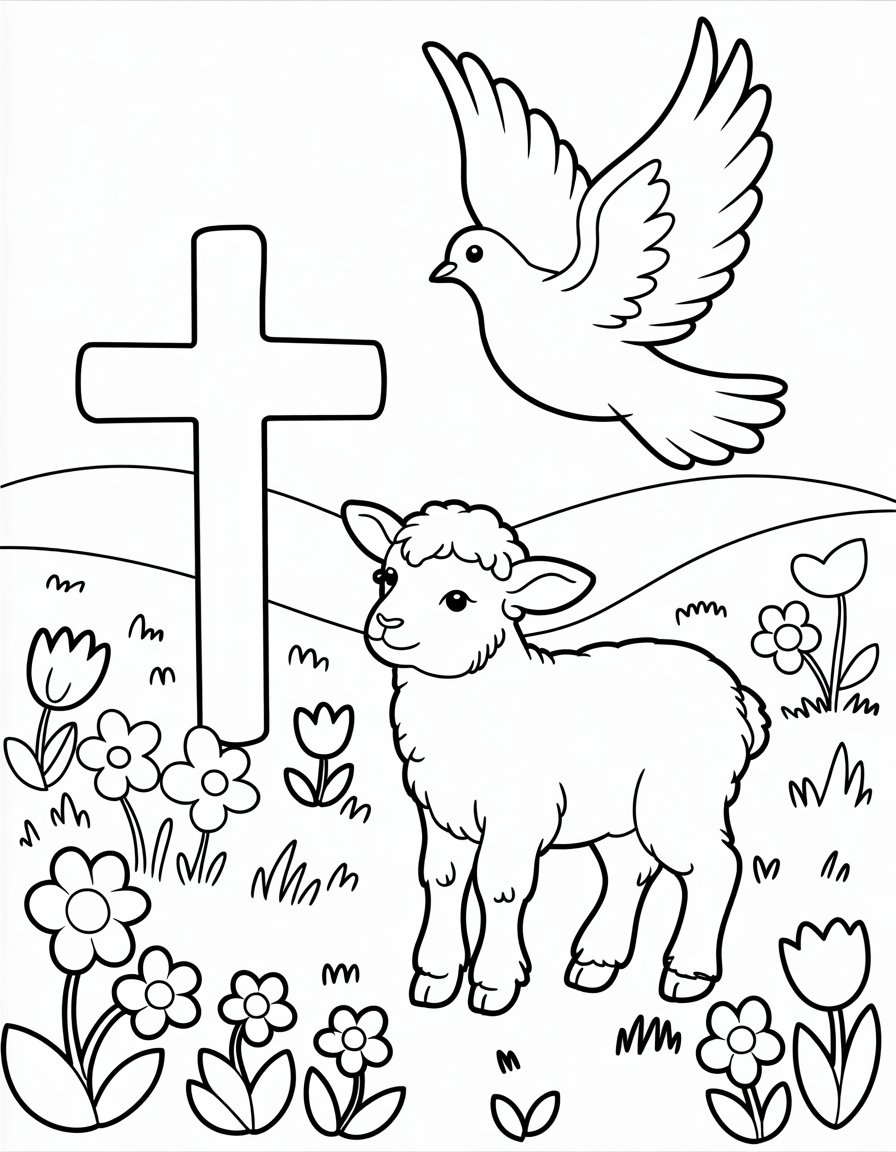 spring christian coloring page