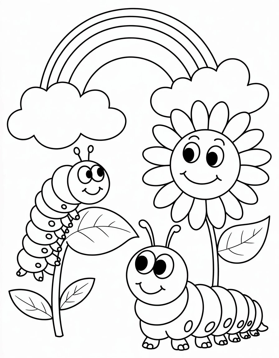 spring coloring page for first graders