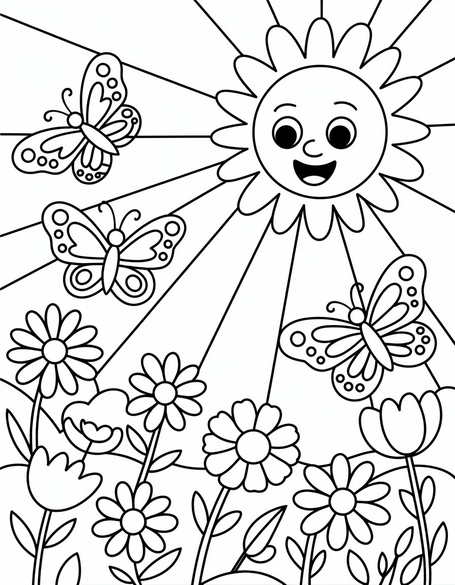 spring coloring page for kids