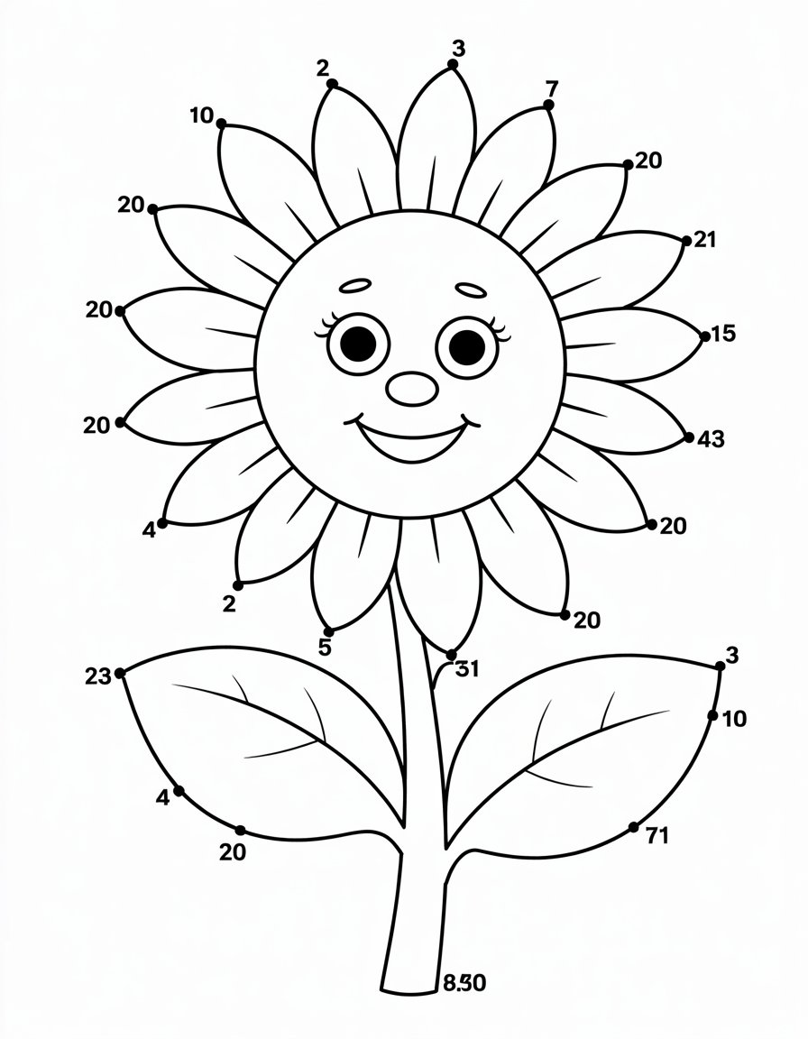 spring dot coloring page