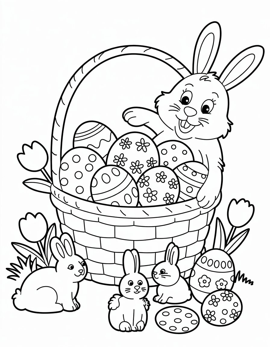 spring easter coloring page