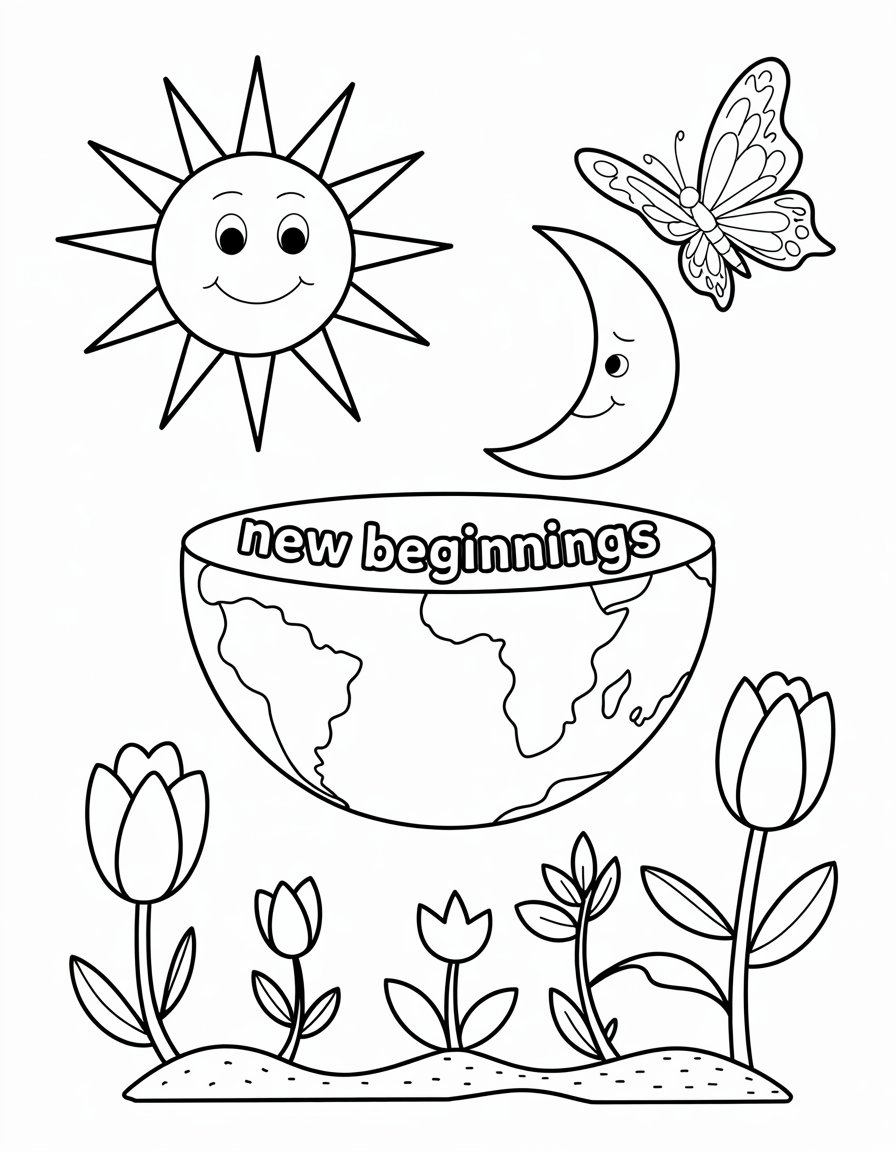spring equinox coloring page