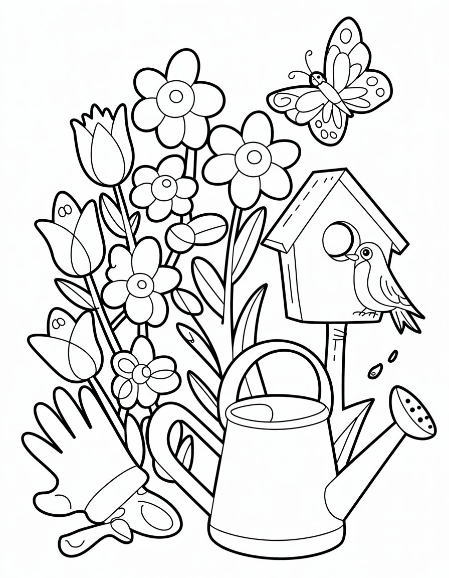 spring images coloring page