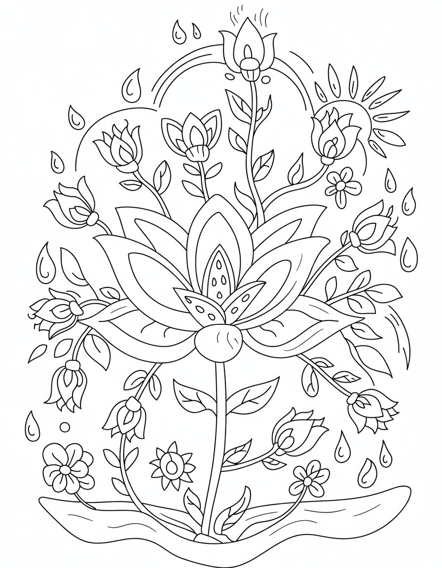 spring mandala coloring page