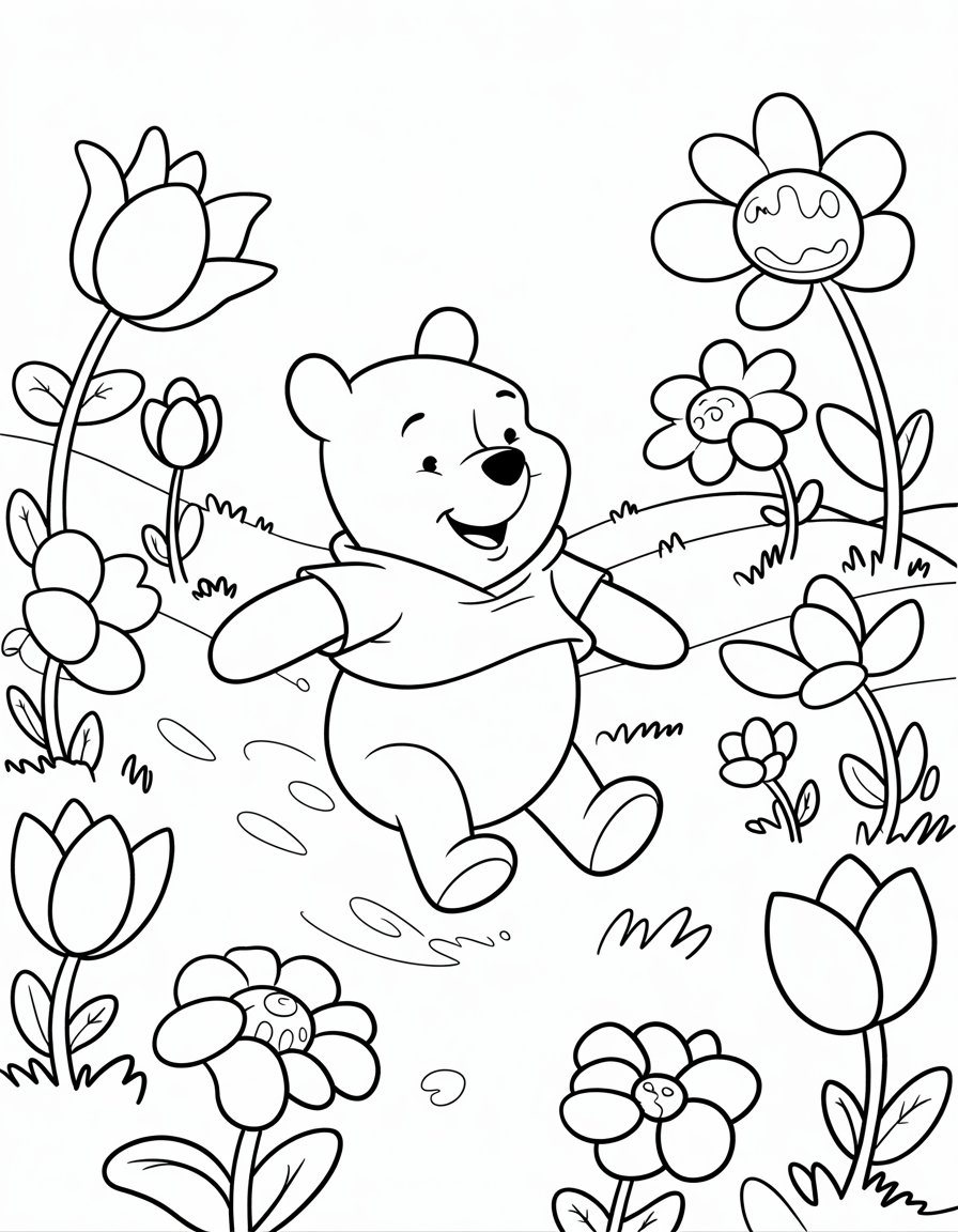 winnie the pooh spring coloring page