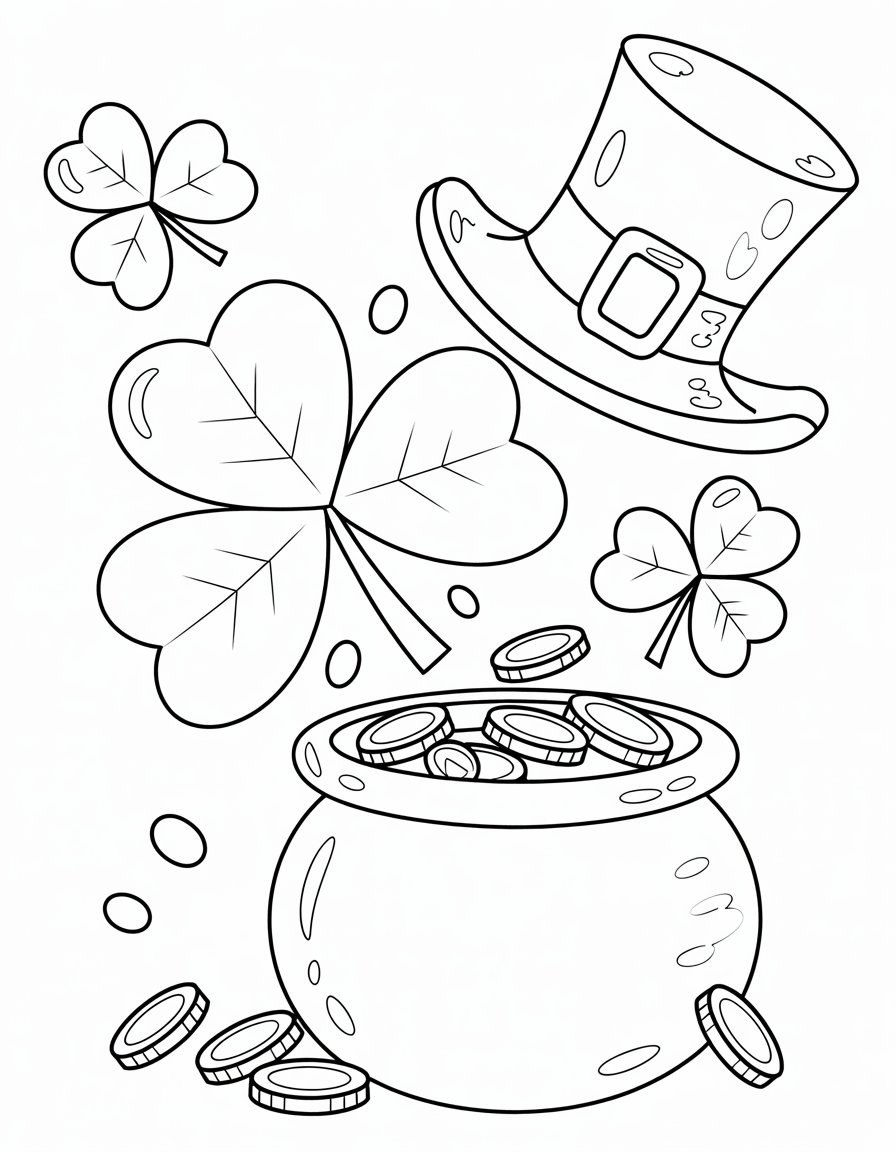 easy st patrick's day coloring page