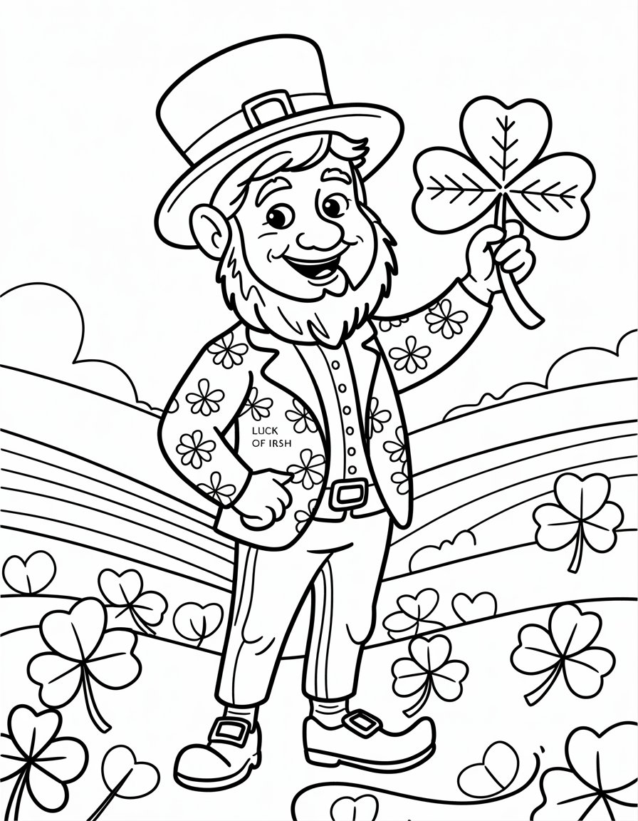 leprechaun st patrick's day coloring page