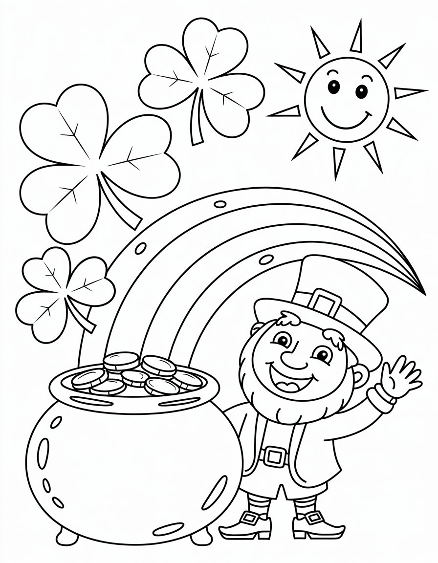 simple st patrick's day coloring page