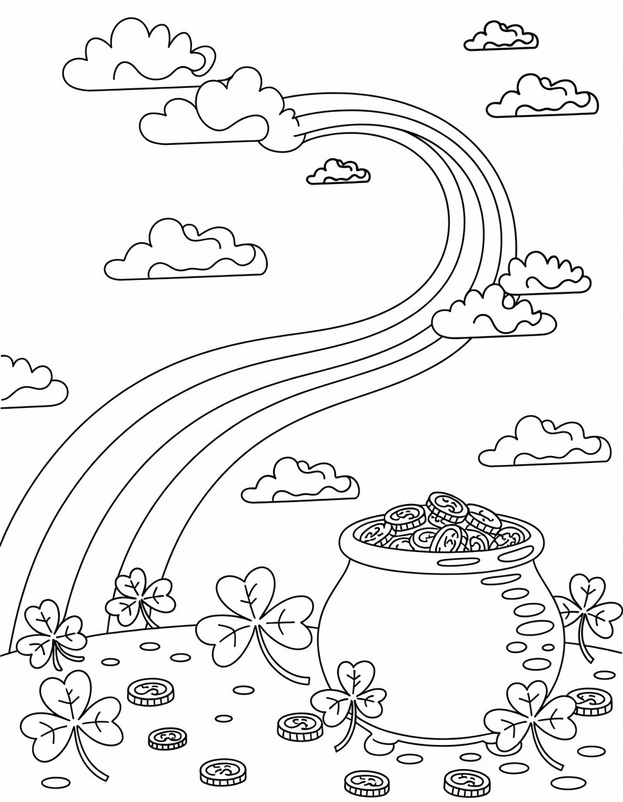 st patrick's day rainbow coloring page