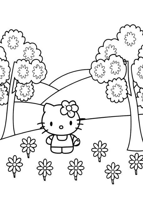 Hello Kitty in the Garden