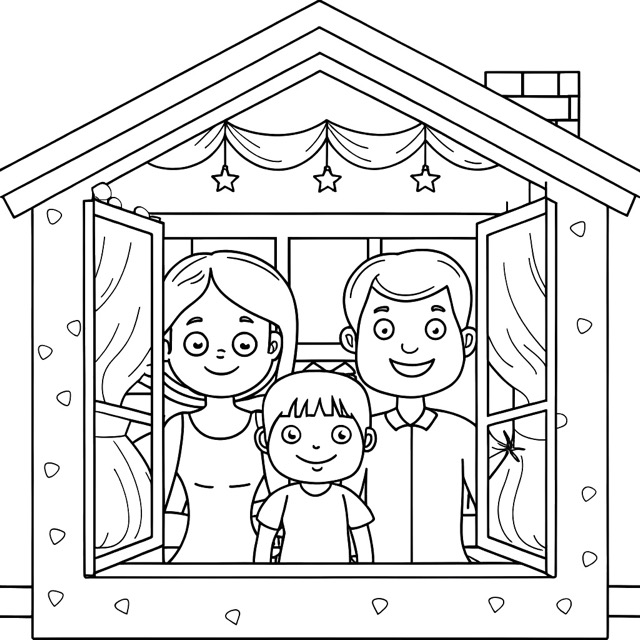 Family bonding through coloring pages