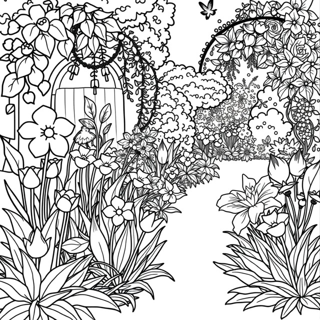 Adult coloring page for stress relief