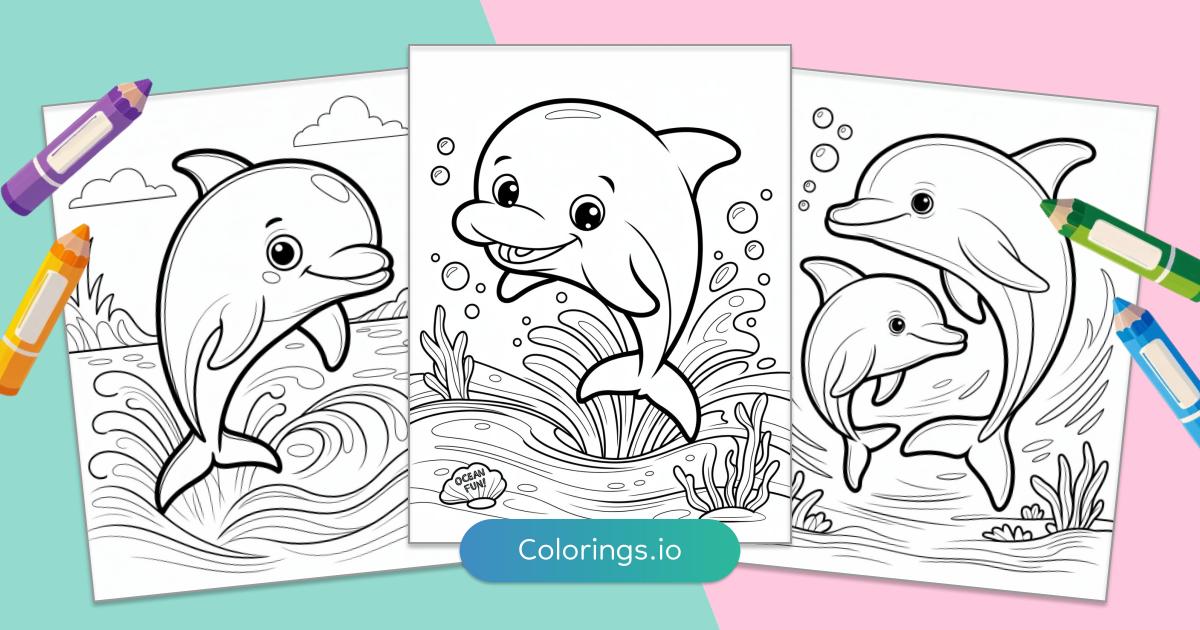Free Dolphin Coloring Pages PDF - Dolphin Coloring Pages