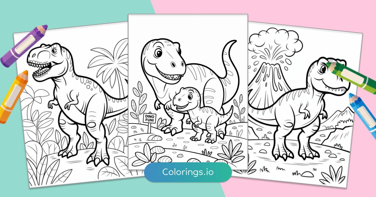 Free T-Rex Coloring Pages (PDF Printables) | Colorings