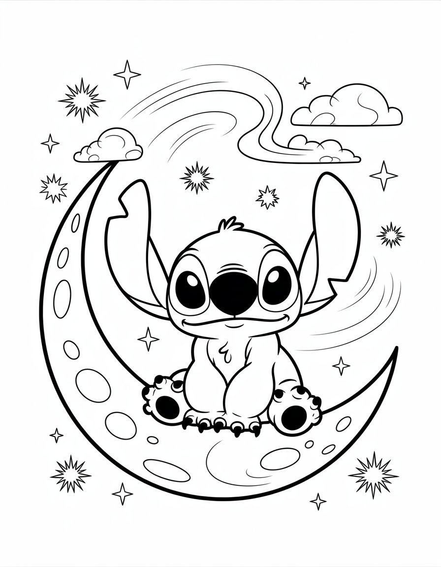 Aesthetic Stitch coloring page
