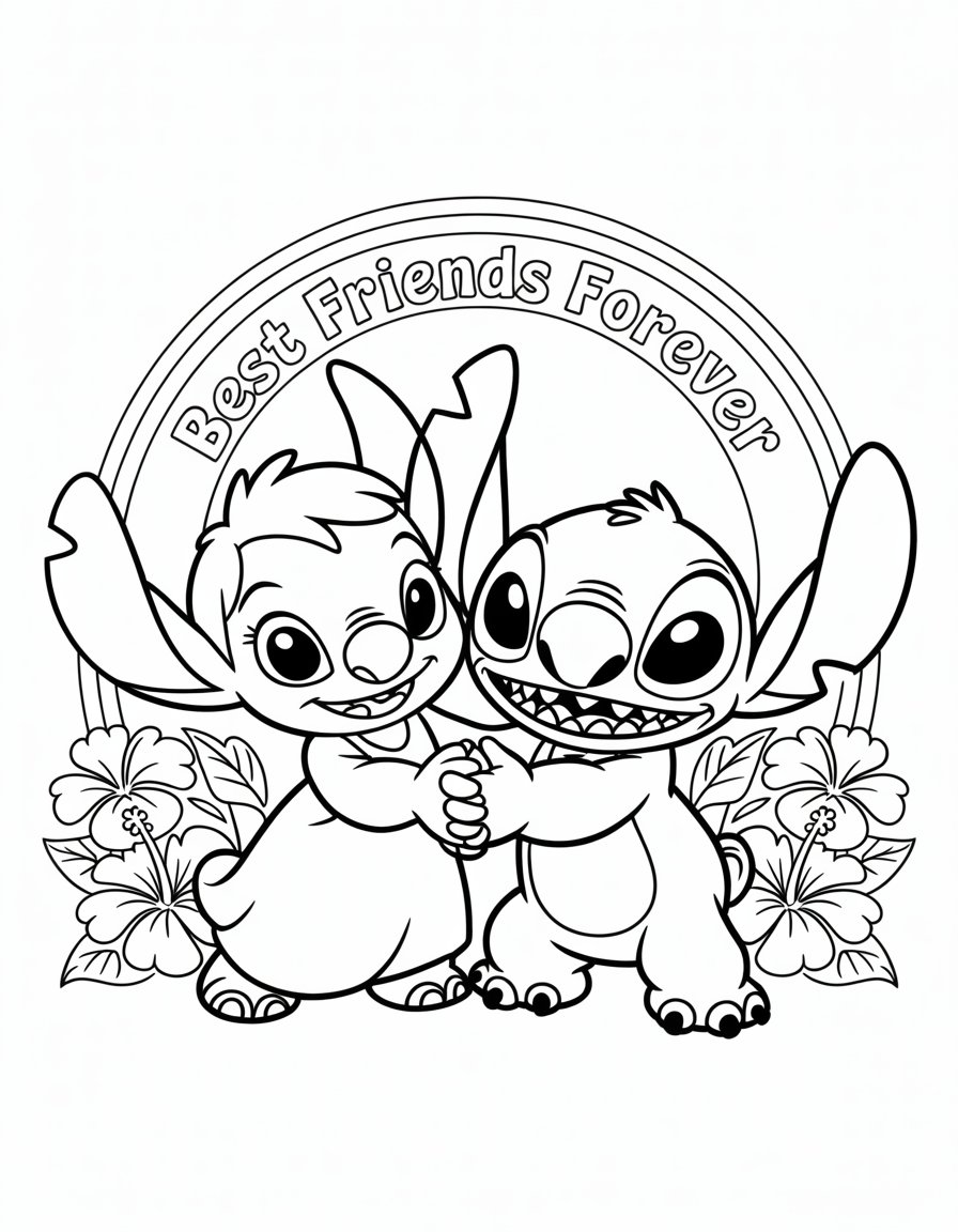 Angel and Stitch coloring page