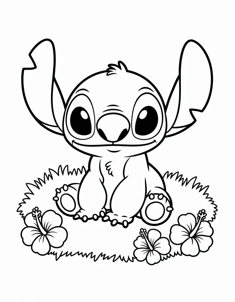 Cute Baby Stitch coloring page