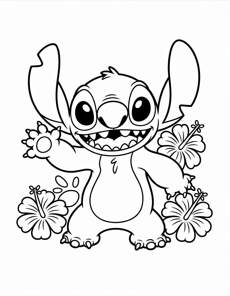 Cute Easy Stitch coloring page