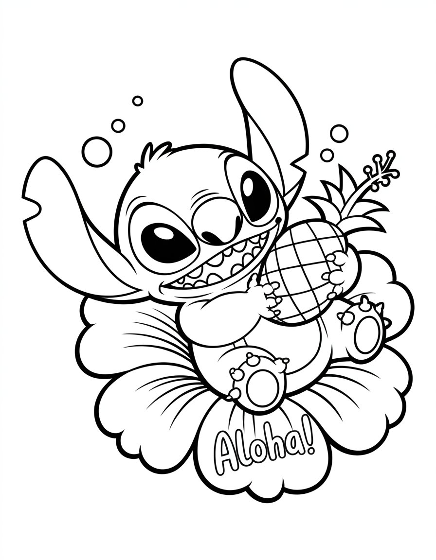 Cute Stitch coloring page Printable