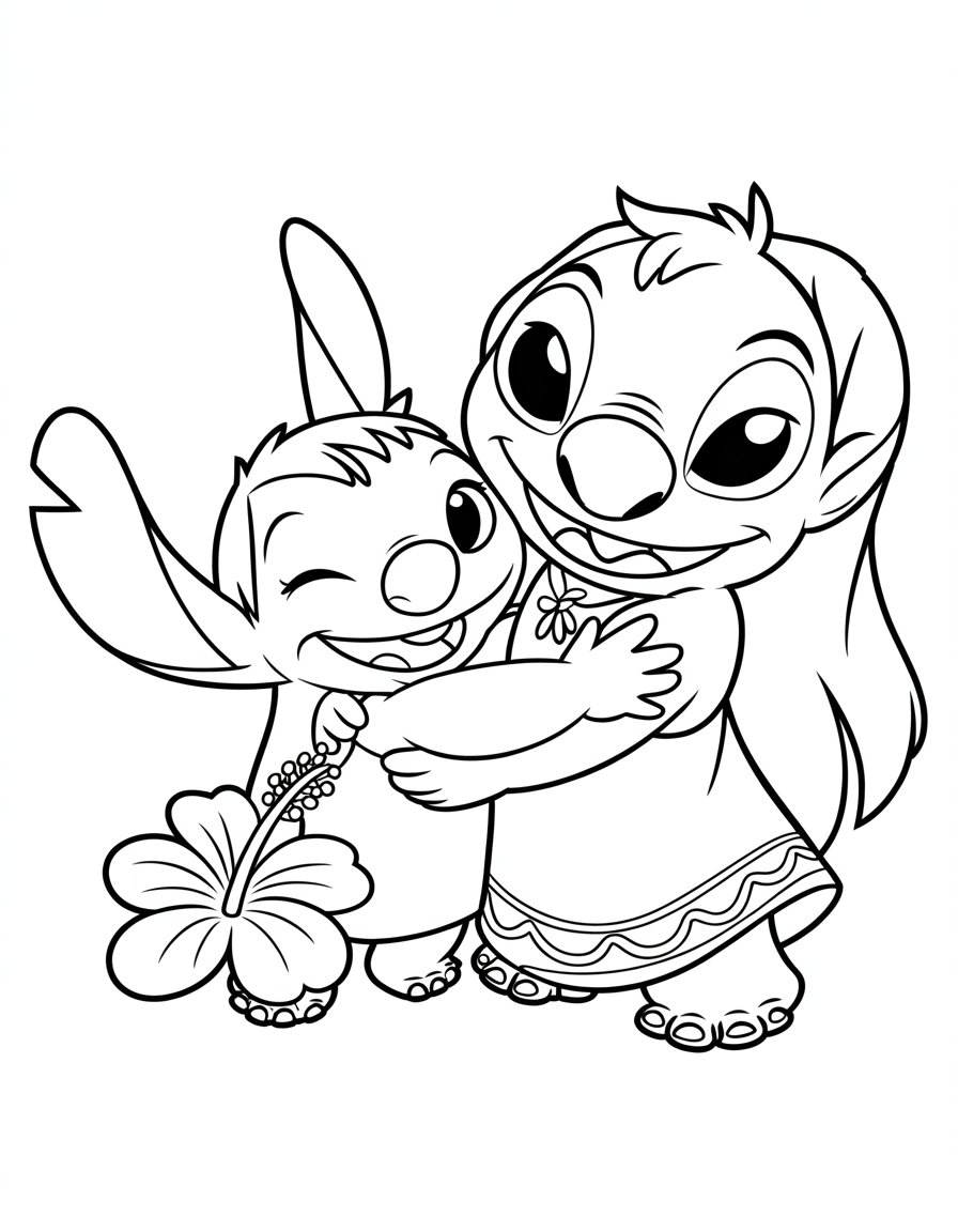Lilo and Angel coloring page