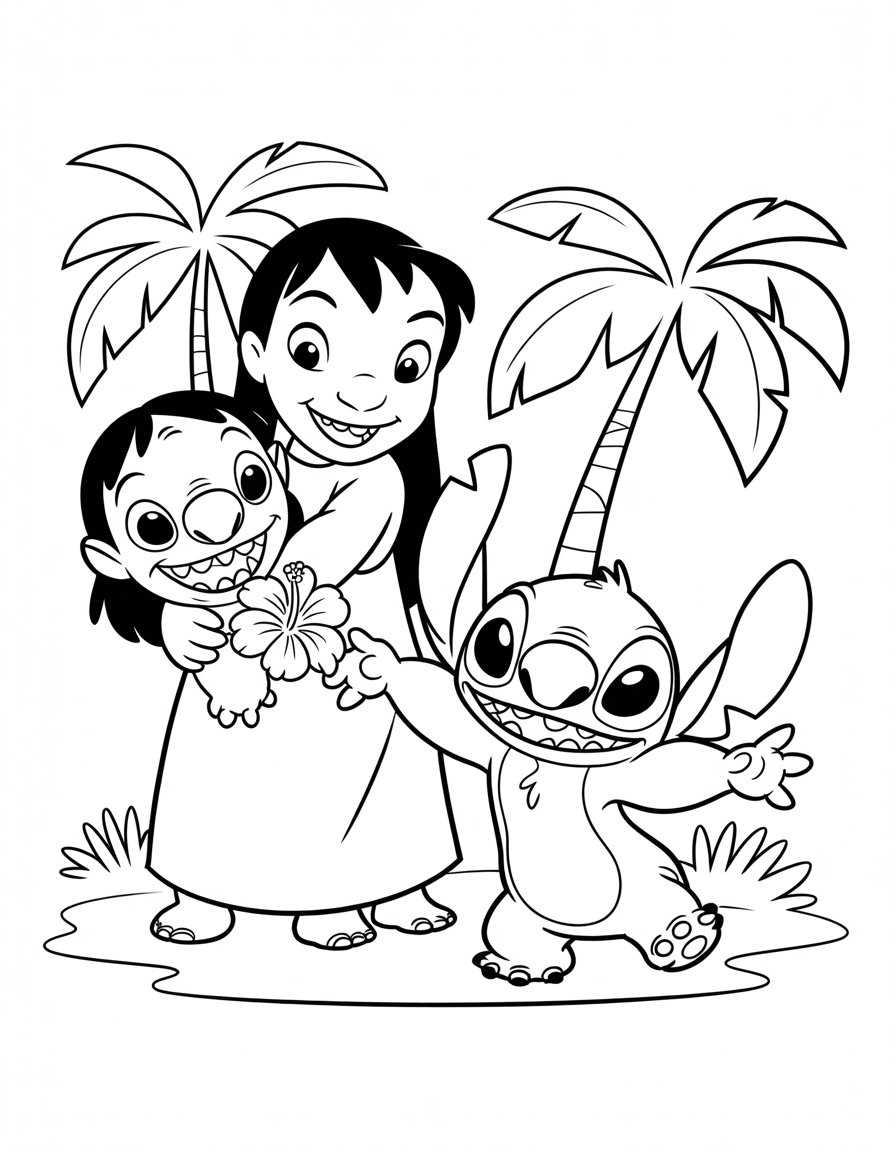 Nani lilo and stitch coloring page
