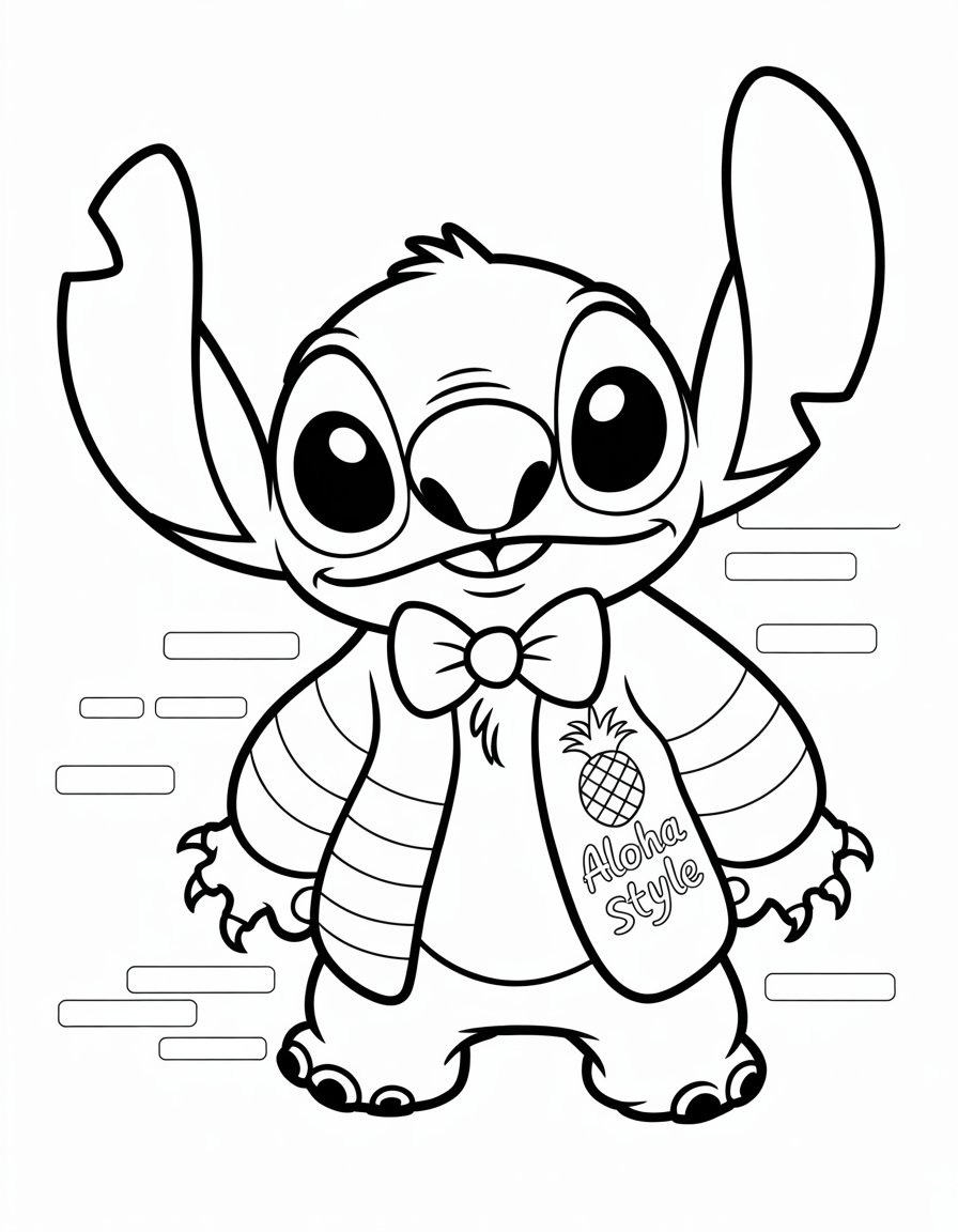 Preppy Stitch coloring page