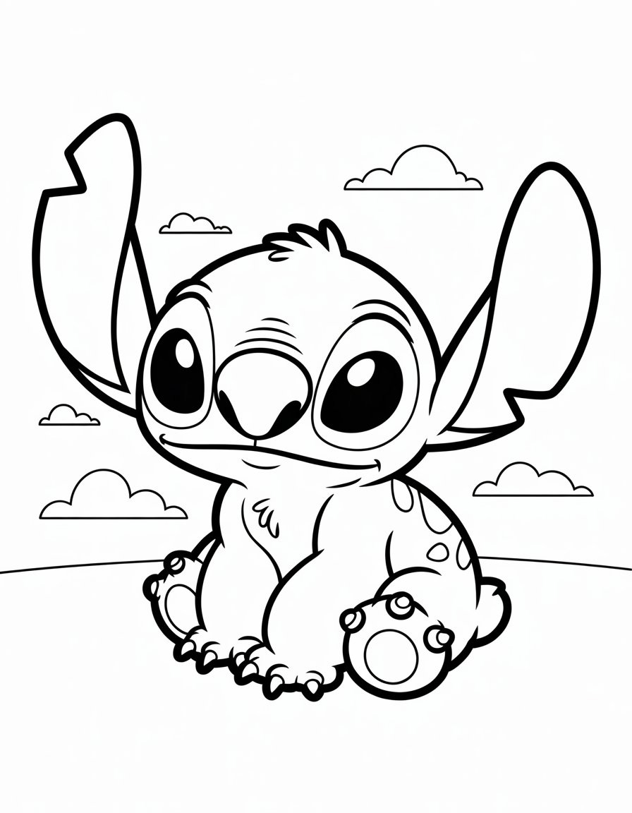 Realistic Stitch coloring page