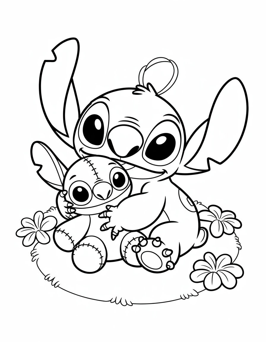 Stitch and Scrump coloring page