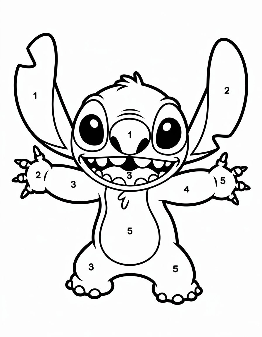 Stitch Color by Number coloring page