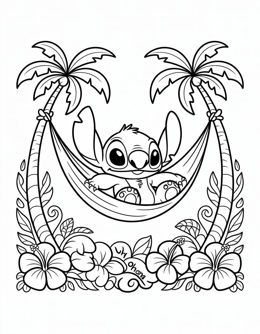 Stitch coloring page for adults
