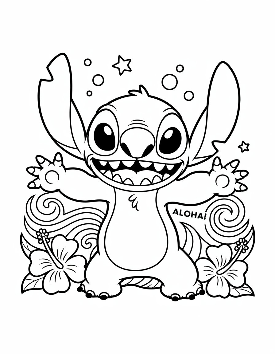 Stitch Coloring Pages
