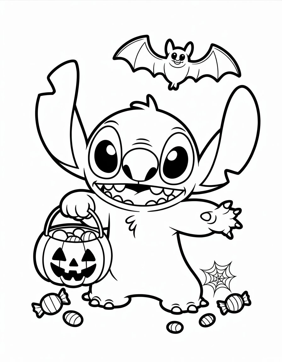 Stitch Halloween Drawing