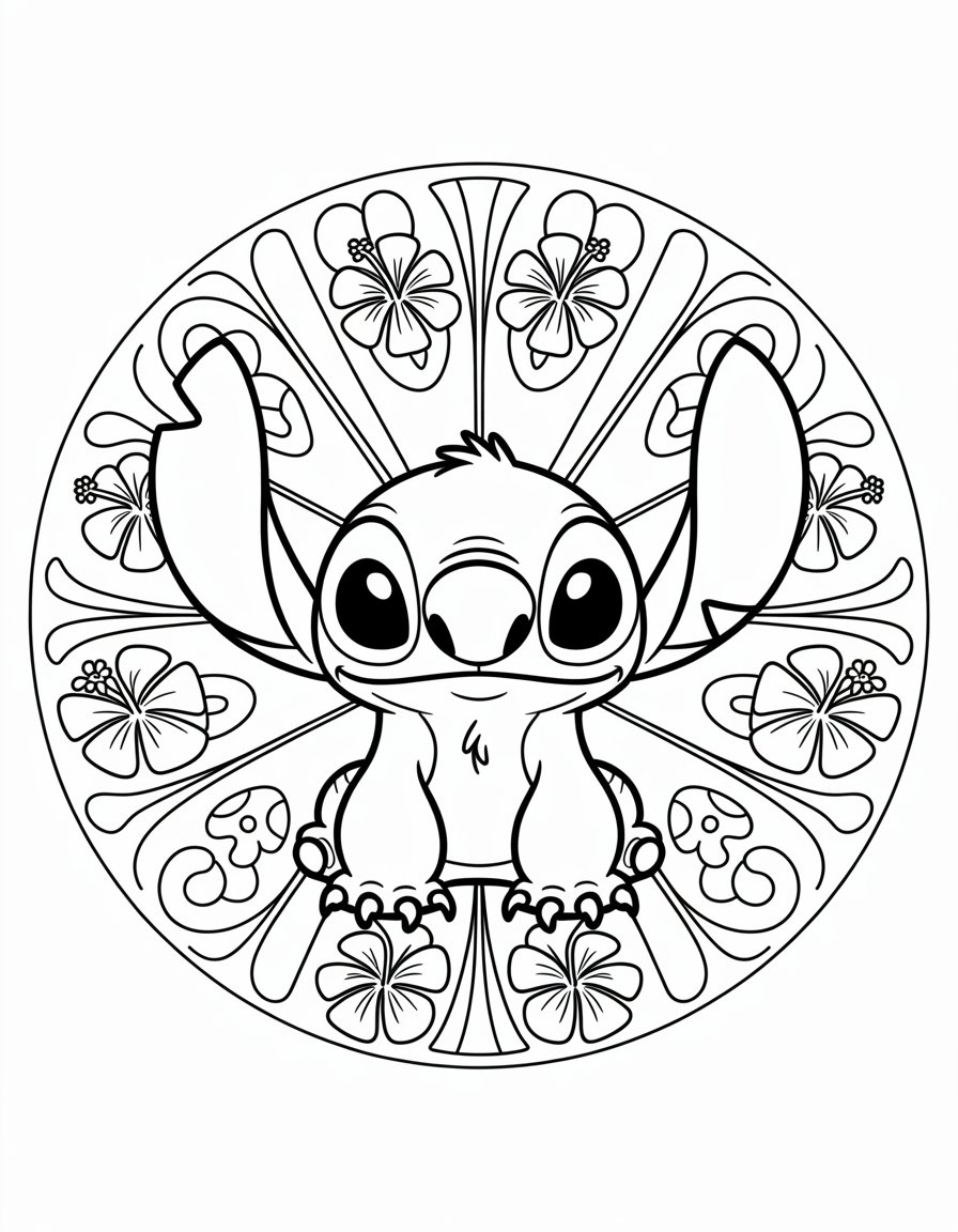 Stitch Mandala Coloring Page
