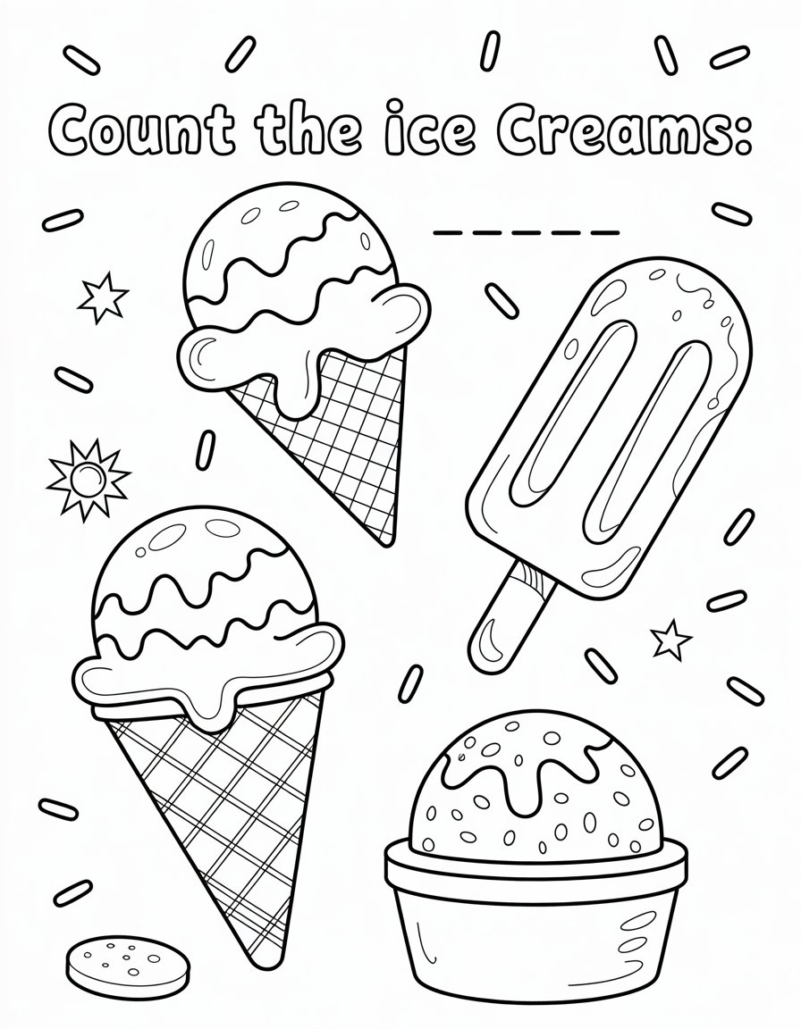 coloring worksheet summer ice cream