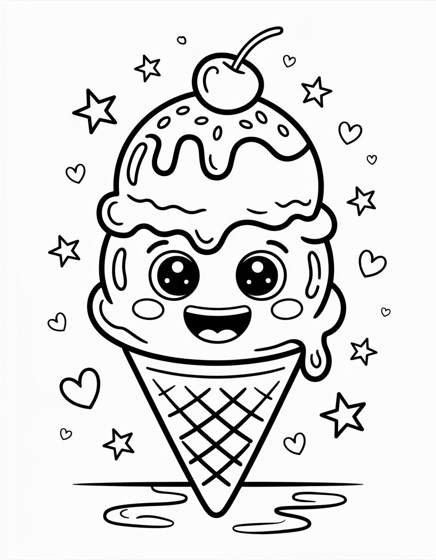 cute summer ice cream