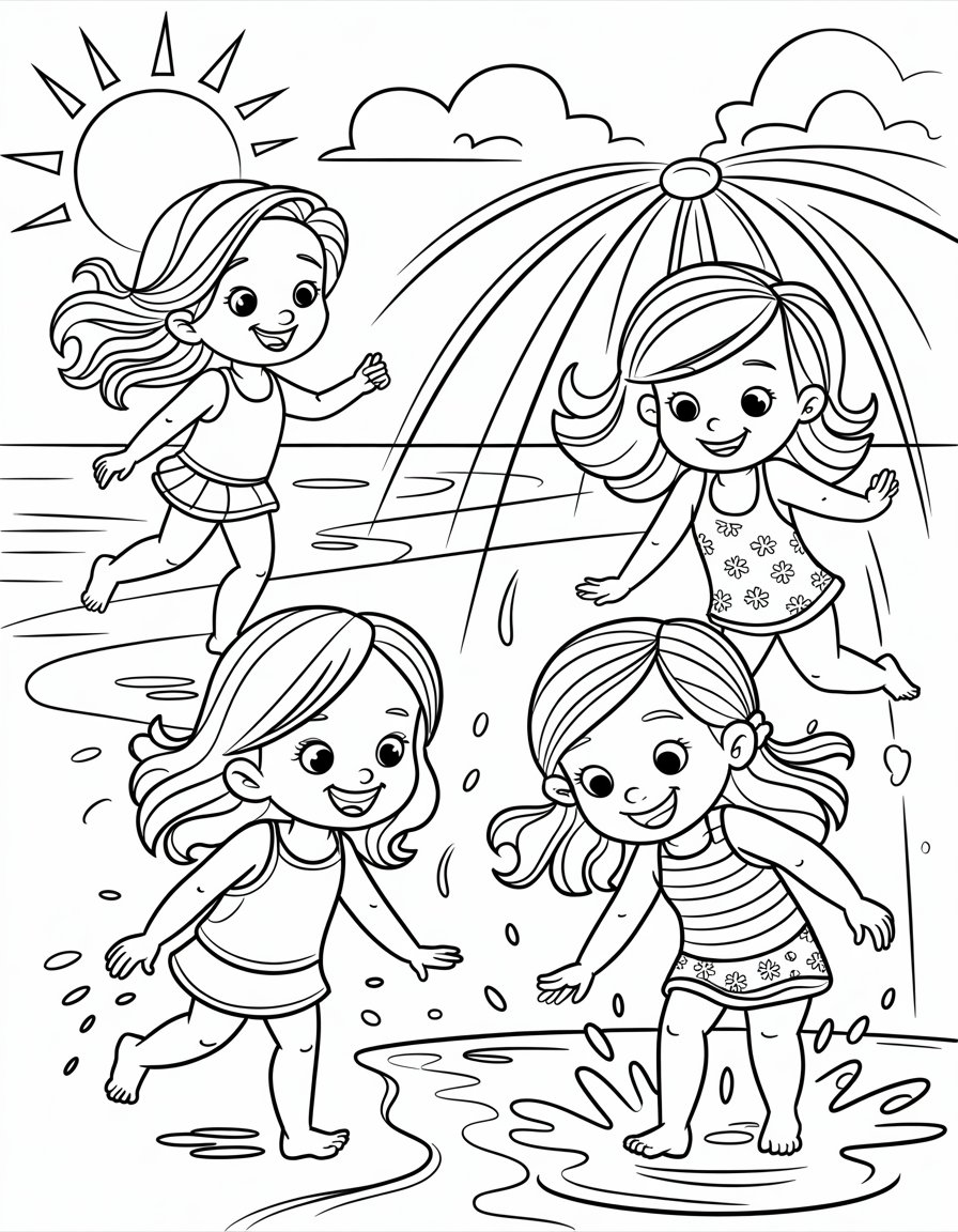 long hair summer of girls