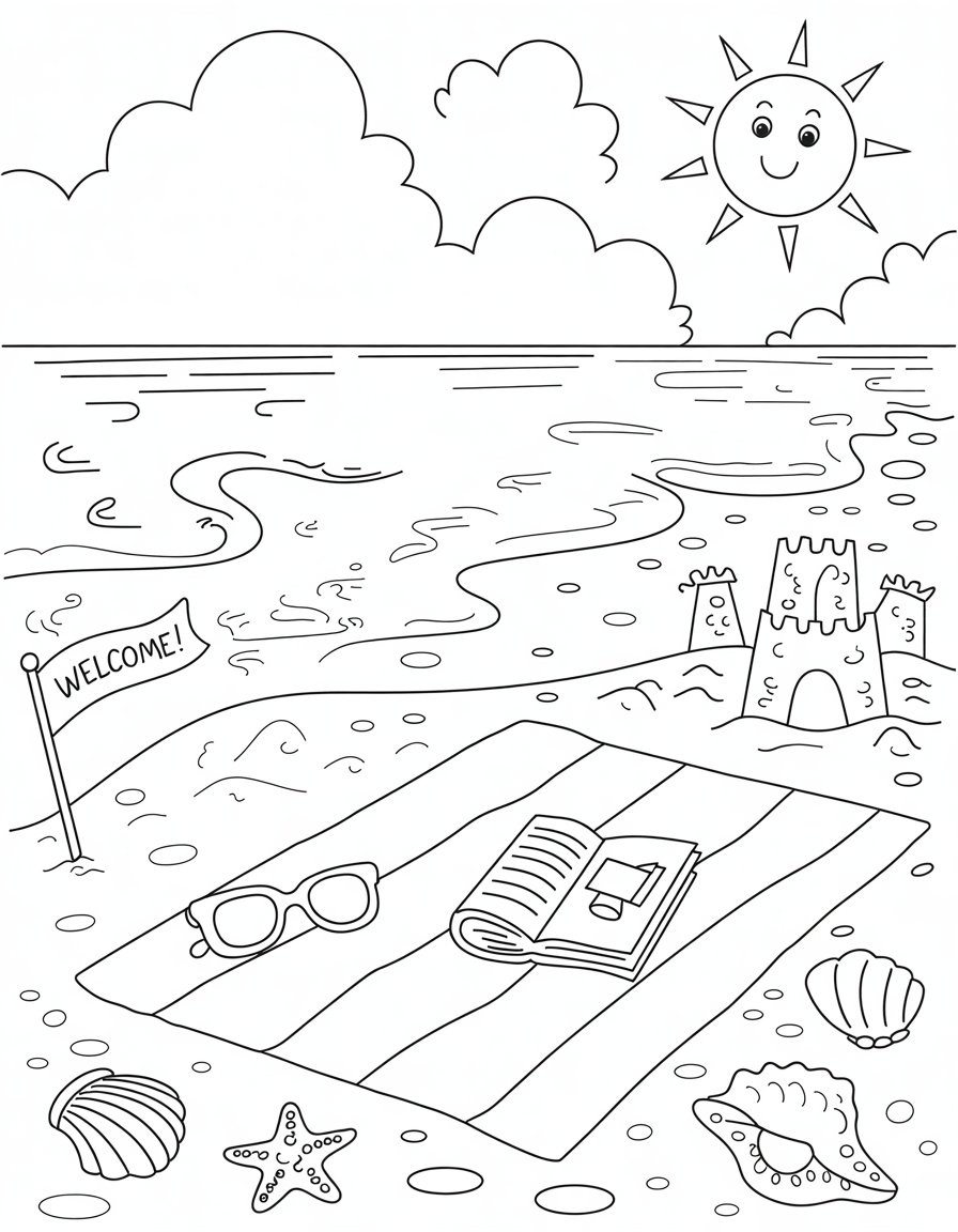summer beach scene