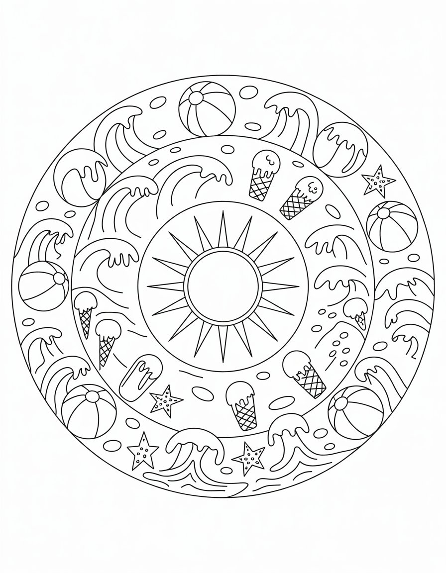summer mandala for kids