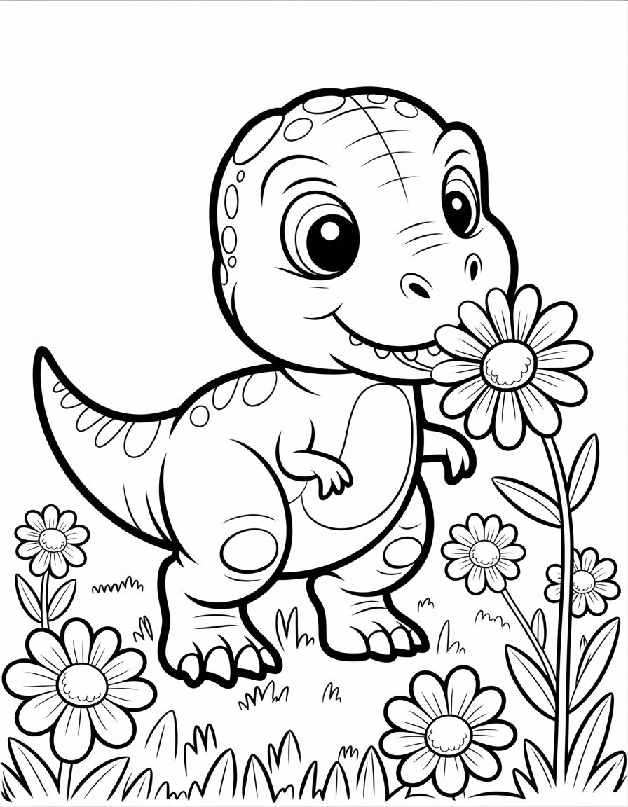 baby t rex coloring page