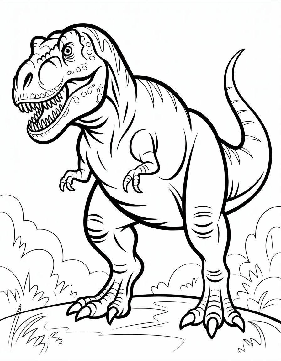 big t rex coloring page