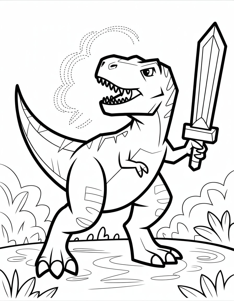 blox fruits t rex coloring page