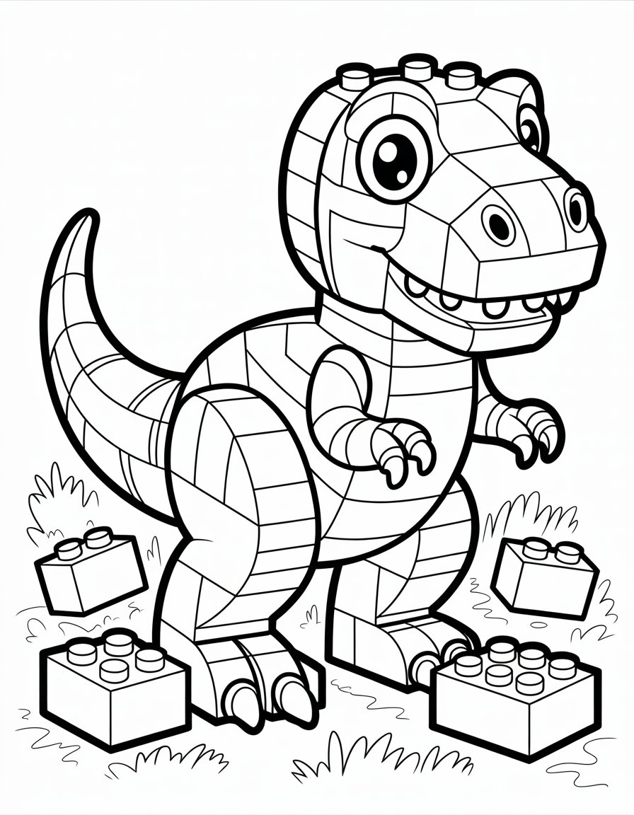 lego t rex coloring page