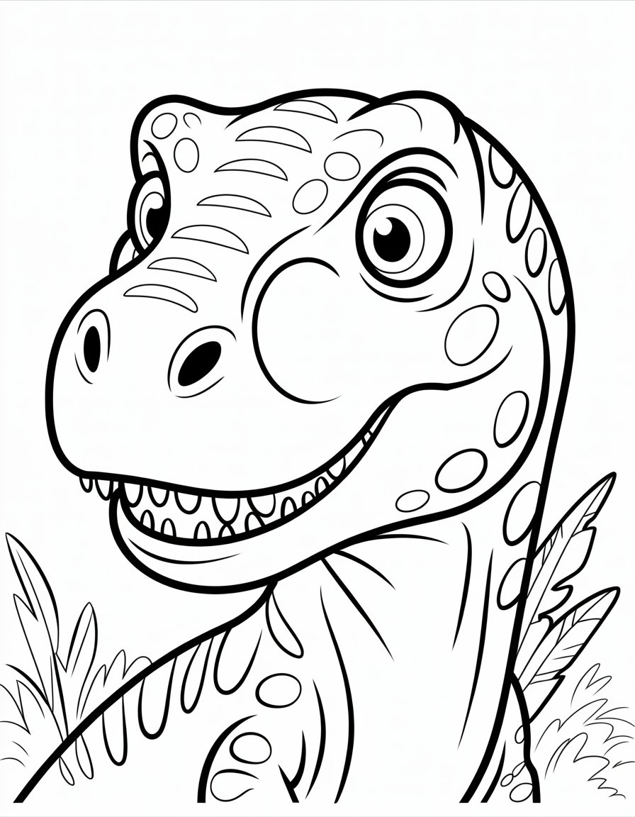 t rex head coloring page