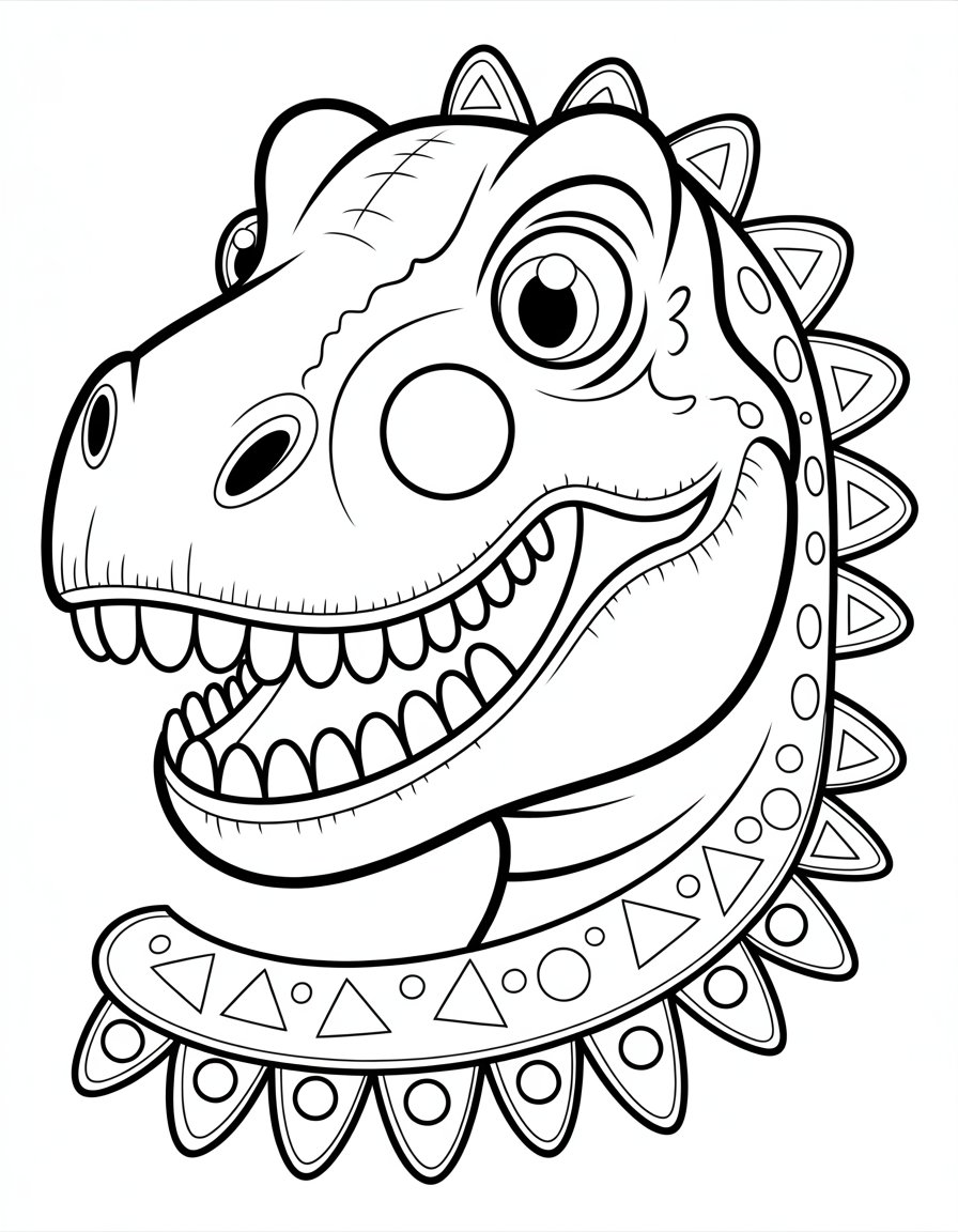 t rex mask coloring page