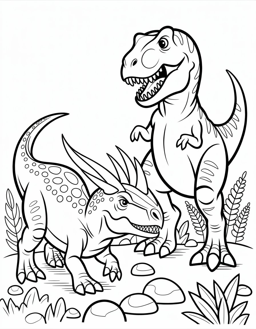 t rex versus carnotaurus coloring page