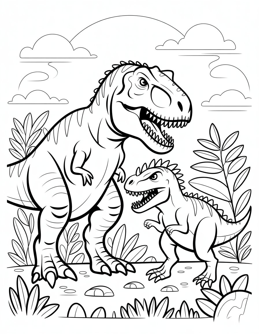 t rex versus indominus rex coloring page