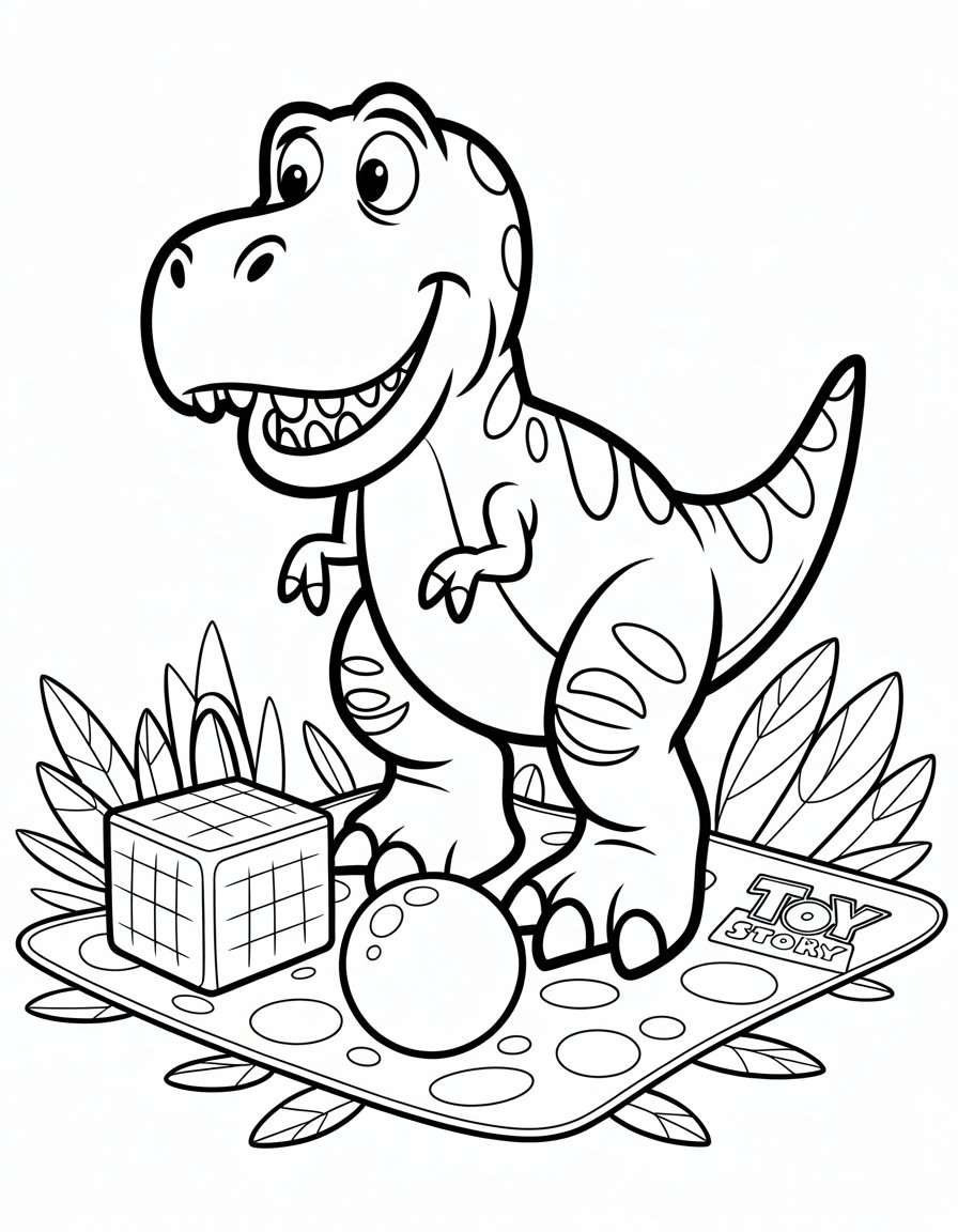 toy story t rex coloring page